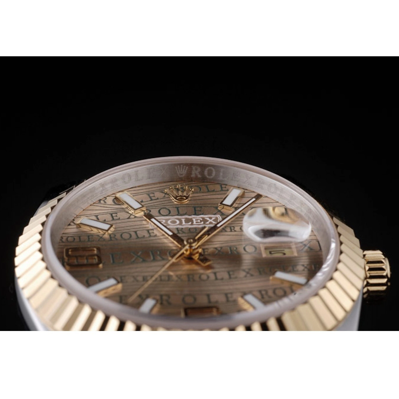 Aaa replica watch Rolex Stainless PlatedGold DateJust Dial Tone Two 18k Gold Steel 0728